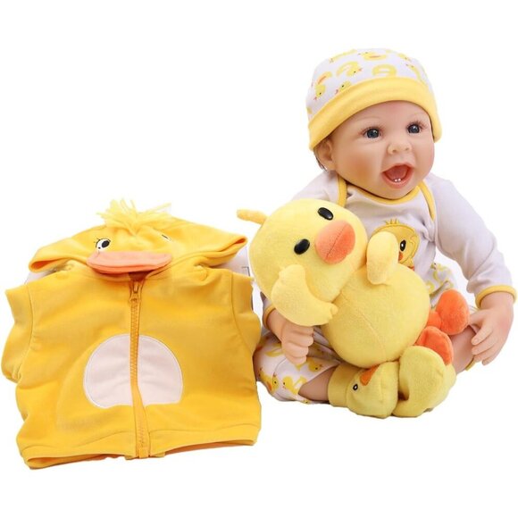 🆕 22-Inch Soft Cloth Body Realistic Reborn Baby Boy Doll - Picture 3 of 7